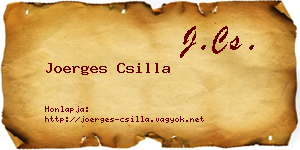 Joerges Csilla névjegykártya